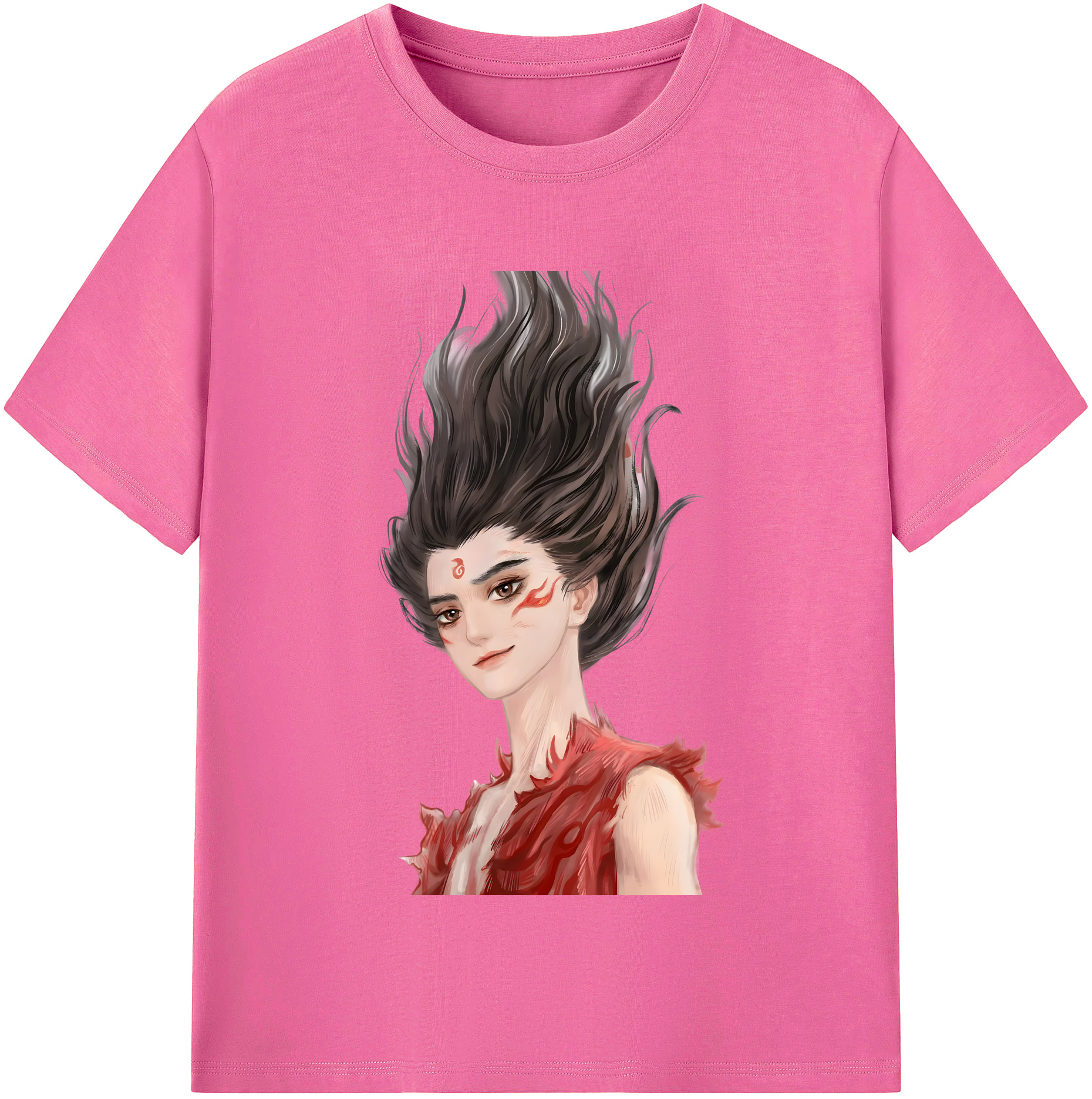 （画像用） Ne Zha 2 ナタ 魔童の大暴れ レディースカジュアルプリントTシャツ（綿100％）
